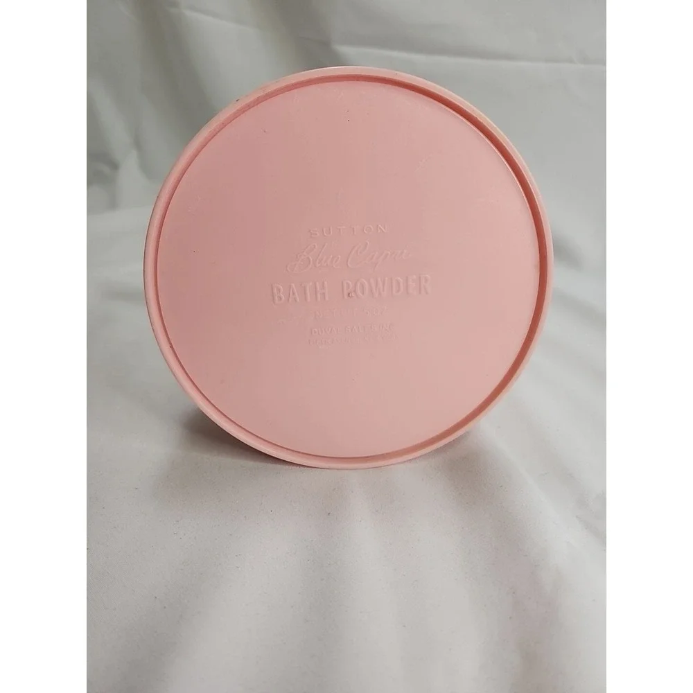 Vtg 1960s SUTTON BLUE CAPRI BATH POWDER Duval Sales Fifth Avenue New York Vanity